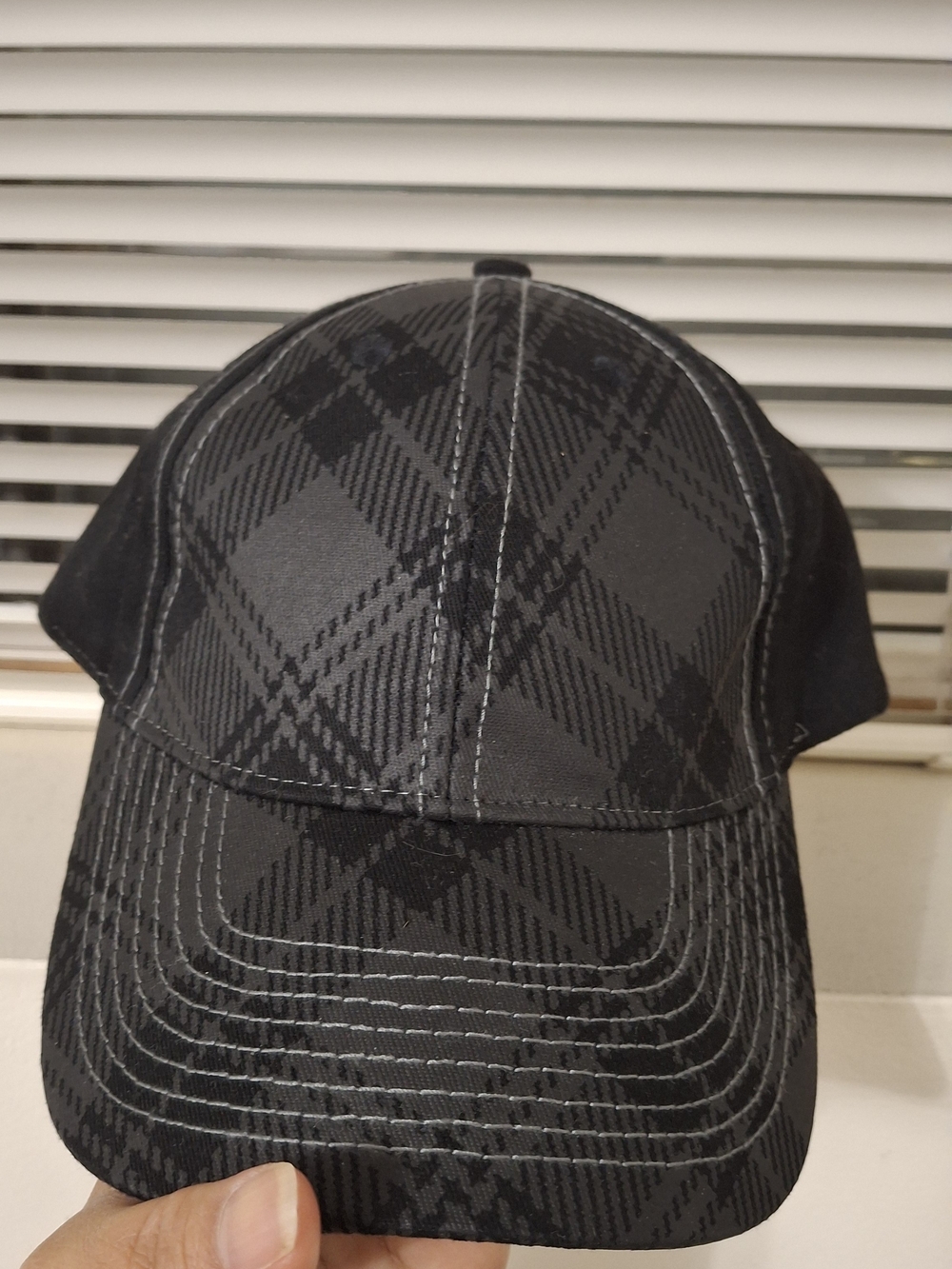 Midway Motley Chino Twill Tonal Plaid Baseball Cap – Black / Grey (NWT)